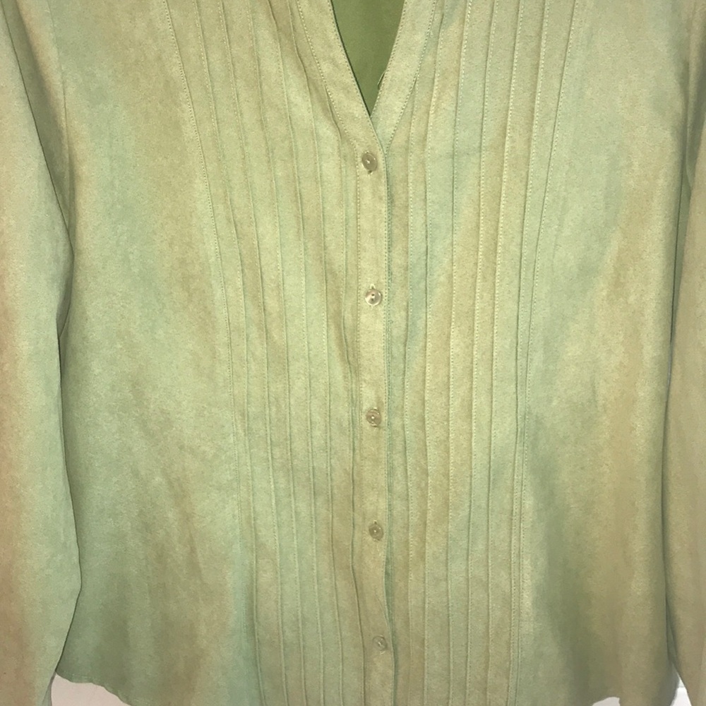 Lemon Grass Studio Light Green Soft Touch Blouse. - Picture 4 of 7